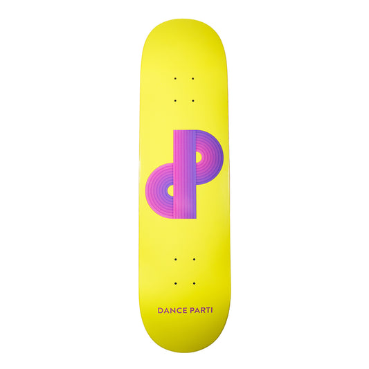 Dance Parti Mirror Logo Skateboard Deck / Yellow