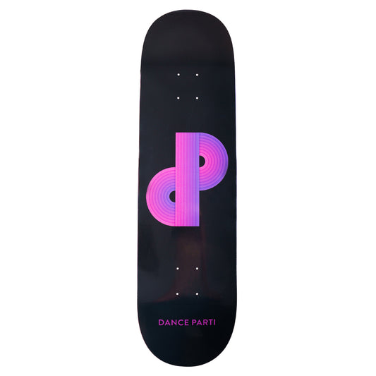 Dance Parti Mirror Logo Skateboard Deck / Black